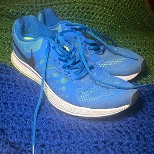 Nike Vibrant Blue and Neon Green Sneakers